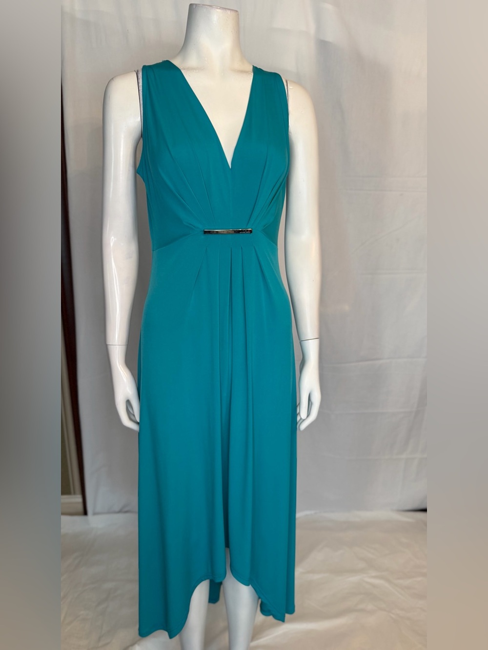 Michael Kors Teal Sleeveless V-Neck Maxi Dress